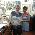 Frau Futterer mit dem Maler Sir Michael Adams