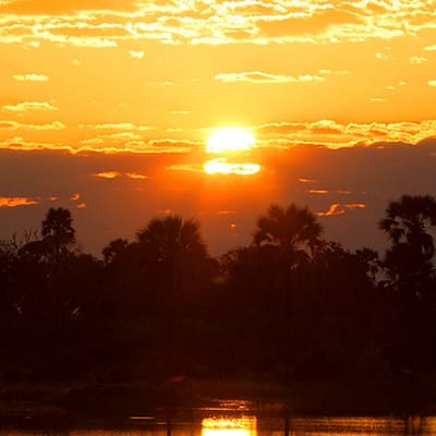 Sonnenuntergang Botswana Beispielbild Mondfinsternis